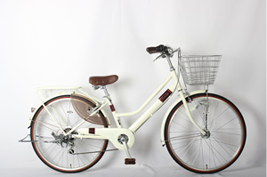 Vélo de route en alliage d'aluminium pour femmes de <span class=keywords><strong>24</strong></span> <span class=keywords><strong>pouces</strong></span> avec cadre en acier à 6 vitesses, vélo de <span class=keywords><strong>ville</strong></span> pour adultes avec système de frein à double V et panier - Product Image 3