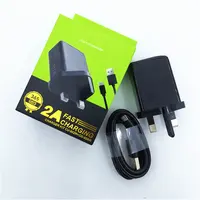 Fast Charging Type C Cable, UK Plug, Dual USB