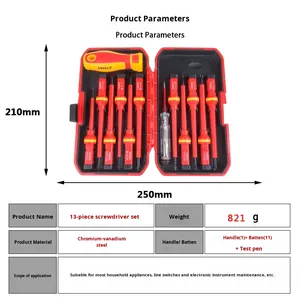 13PCS VDE Insulated Electrician <b>Screwdriver</b> Set Hardened Steel Electrical Hand Tools Insulated <b>Screwdriver</b> Set - Product Image 2