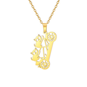 Vélo raton laveur collier en acier inoxydable femmes Animal collier mode <span class=keywords><strong>Couple</strong></span> saint valentin bijoux cadeau - Product Image 1