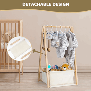 Armadio Portaoggetti in Legno <span class=keywords><strong>per</strong></span> Neonati, Espositore <span class=keywords><strong>per</strong></span> Abbigliamento da Neonato, Ideale <span class=keywords><strong>per</strong></span> Baby Shower e <span class=keywords><strong>Cameretta</strong></span> - Product Image 4