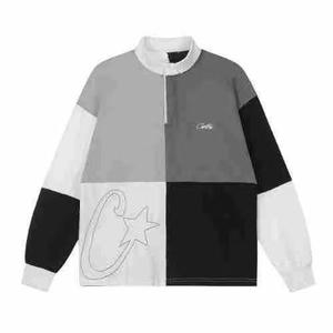 Nouveau polo brodé color-block tendance, style streetwear, hip-hop, coupe ample et décontractée, haut de base CORTEIZ - Product Image 2