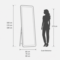 Miroir sur pied LED pleine longueur avec éclairage, cadre doré, pour chambre à coucher, dressing, décoration moderne et luxueuse