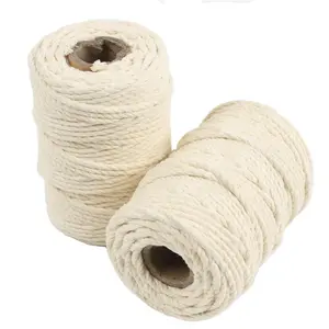 Vendite calde multiuso 3 fili intrecciati macramè corda creativa in cotone fai da te appesa a parete artigianato imballaggio diretto