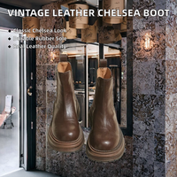 Bottes Chelsea vintage en cuir véritable avec semelle en caoutchouc, nouvelle arrivée, style britannique, bottes courtes pour femmes, toutes saisons, CN/GUA