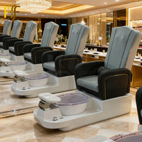 Fauteuil de luxe pour les pieds, station de manucure, chaise de spa pour les ongles, chaise de pédicure de salon avec pompe de vidange