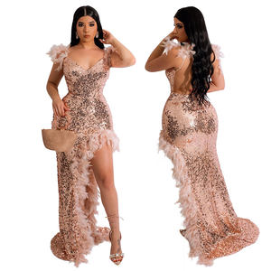 Elegante sexy formale Prom lange Maxi Party Abendkleid Pailletten Mesh Kleider für Lady Women - Product Image 5