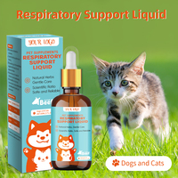 Supplément respiratoire liquide fabriqué en usine pour chats et chiens Soulagement de la toux et de la respiration sifflante Soutient la santé pulmonaire et l'immunité