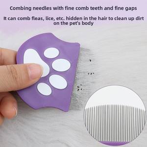 Mini peine curvo contra pulgas para mascotas Depilación facial de plástico Peine para perros y gatos Suministros para mascotas - Product Image 3