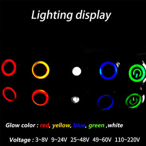 שטוח 16 מ "מ מתכת חבטות כפתור מתג עמיד למים לדחוף קטן כפתור מתג הפעלה מנורת חשמל מתג רגעית 3v 24v 110v 220v - Product Image 3