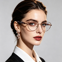 Monture de lunettes œil-de-chat tendance pour femme MQ5577A, monture optique légère en métal, branches en acétate, logo personnalisé, vente en gros