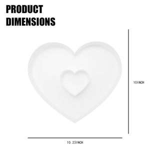 Plastic Heart Shaped <b>Tray</b> White Reusable Decorative Bowl For Baby <b>Shower</b> Charcuterie Display - Product Image 2