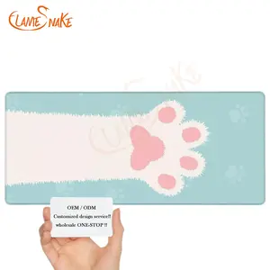 Personalized Custom Printed Large Cute Mousepad Cat Paw Mouse Pad 30x80 CM