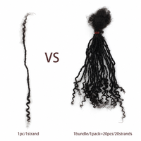 Ekstensi Dreadlock Permanen 0.2cm Locs Mudah Dipasang, Ekstensi Sister Locs Rambut Asli Super Lembut