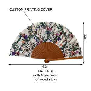 Abanico De Festival Japonés Soporte De Bambú Abanicos De Mano De <span class=keywords><strong>Tela</strong></span> Ventilador De Mano De Año Nuevo Africano Mini Ventilador Portátil Personal Personalizado - Product Image 2