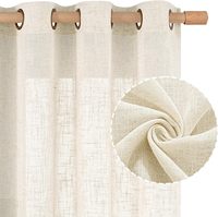 Cortinas Translúcidas Semitransparentes de Lino y Algodón, Estilo Moderno para Sala de Estar, Listas para Usar