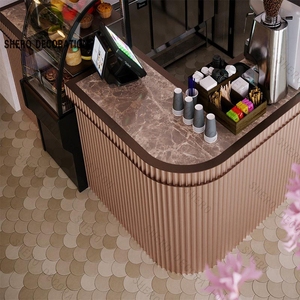 Moderna decorazione del bancone della caffetteria soluzione espositiva per decorazioni da Bar al dettaglio negozio di panetteria infissi <span class=keywords><strong>Cafe</strong></span> Interior Design - Product Image 6