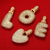 Dina 2024 vente chaude femmes ballon Alphabet lettre initiale collier à breloques plein diamant Zircon pierre bulle lettres bijoux