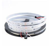 Bande LED magique USB étanche IP67, double signal, adressable individuellement, 60 pixels, blanc/noir, RGBIC WS2811, 12V DC