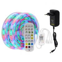 Bande lumineuse LED sans fil, 38 v, RGB 2835, IP65, Flexible, 5/10/15/20/24 clés, contrôleur avec adaptateur d'alimentation