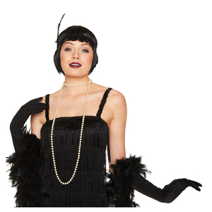 महिलाओं की 19 20 की फैंसी मार्डी ग्रास फ्लैपर ड्रेस और कार्निवल प्रदर्शन ब्लैक हैल्टर स्टेज वियर - Product Image 4