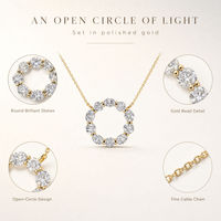 Collier pour femme minimaliste en argent 925 avec moissanite ovale Lottie de 2,5 carats, plaqué or 18 carats, certifié GRA