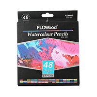 FLOWood – Coffret de 48 crayons de couleur professionnels à l'aquarelle, mélangeables, solubles dans l'eau, pour artistes, ensemble de dessin