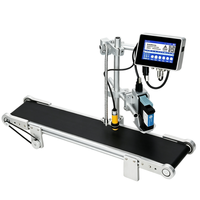 Imprimante jet d'encre électrique automatique mini 12,7 mm 25,4 mm pour codes QR/de barres, dates d'expiration, codage par lots sur verre/plastique, avec convoyeur de bureau