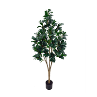 Árbol Artificial de Ficus Microcarpa de 1.5m (5 pies), Ecológico, Resistente a los Rayos UV, con Hojas Pequeñas, para Decoración de Interiores, Hogar, Oficina, Hotel, Venta al Por Mayor