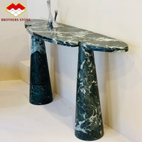 Console ovale en marbre Calacatta Viola naturel, table d'appoint blanche pour villa, hôtel, chambre à coucher, appartement, décoration intérieure tendance