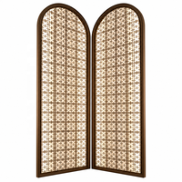 Paravent de luxe arqué rétroéclairé à motif ajouré chinois, sur mesure pour hall d'hôtel
