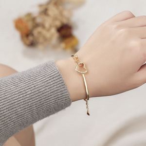 Fashion Jewelry 18k Gold Plated Heart <strong>Bracelet</strong> Women CZ Diamond <strong>Infinity</strong> <strong>Bracelet</strong> Adjustable Couple <strong>Bracelet</strong> - Product Image 6