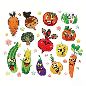 Patchs brodés thermocollants écologiques en forme de légumes mignons pour chapeaux, avec broderie personnalisée et tissu en feutre non tissé - Product Image 1