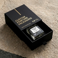 Boîte à parfum rigide noire de luxe personnalisée avec insert ajusté pour présentation