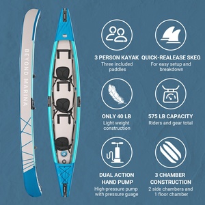 Canoë de pêche pliable de haute qualité en dropstitch pour eaux vives, kayak gonflable 3 places, 1. Kayak gonflable - Product Image 3