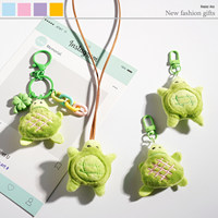 Porte-clés tortue en peluche mignon de dessin animé, pendentif de sac, jouet en peluche tortue marine