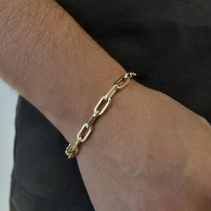 Bracciale LUMINA in Oro 18K Design Minimalista con Cornice Rettangolare, Catena Romana Au750 con Chiusura Unisex - Product Image 6