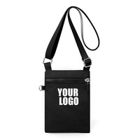 Sac bandoulière Qetesh 2026 style coréen en nylon résistant aux éclaboussures, petite pochette de cou pour téléphone, pochette à monnaie pour le sport, la course à pied, pour femmes