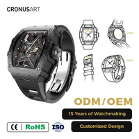 Montre mécanique pour homme en fibre de carbone, choix des collectionneurs, de style cyber taurin, recommandée pour les fêtes.
