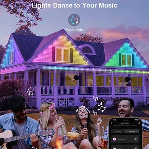 72 Led de alta calidad Smart Wifi Bluetooth Rgb música ritmo Navidad luces permanentes al aire libre para casa alero vacaciones