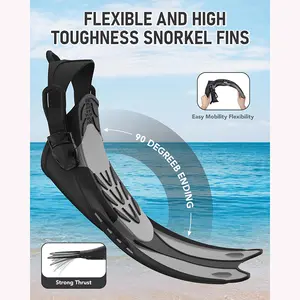 Preço por atacado Short Blade Adultos Treinamento Natação Nadadeiras Ajustável Mergulho Snorkel Fins