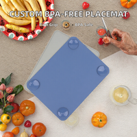 Tapis de table carrés modernes en silicone de qualité alimentaire sans BPA, imprimés sur mesure, épaisseur 3 mm, pour bébés et enfants, avec ventouse