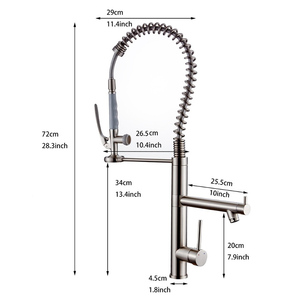 Abaissez Printemps Mélangeur À Double Bec Robinet de <span class=keywords><strong>Cuisine</strong></span> <span class=keywords><strong>Douchette</strong></span> - Product Image 2