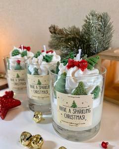 LANJO Handmade Christmas Scented Candle Set Glass Jar Nordic Style Holiday Decor Art Candle with <b>Tree</b> <b>Topper</b> Home Decoration - Product Image 5