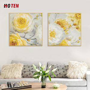Pintura decorativa <span class=keywords><strong>de</strong></span> <span class=keywords><strong>flores</strong></span> <span class=keywords><strong>modernas</strong></span>, pintura <span class=keywords><strong>al</strong></span> <span class=keywords><strong>óleo</strong></span> <span class=keywords><strong>de</strong></span> margaritas pintada a mano sobre lienzo, tamaño personalizado para decoración <span class=keywords><strong>de</strong></span> pared - Product Image 1