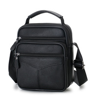 Sac à bandoulière en PU durable avec plusieurs compartiments pour garder les essentiels bien organisés, excellente idée de cadeau pour papa ou mari B0022