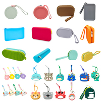 Dompet Koin Silikon Wanita Multifungsi, Tempat Penyimpanan, Dompet Kecil dengan Resleting, Casing Headphone Grafis Lucu yang Dipersonalisasi