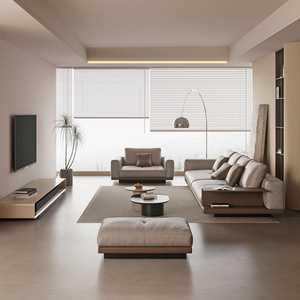 italian genuine leather minimalist straight sofa luxury high end cowhide couch for big and small living rooms - Product Image 2