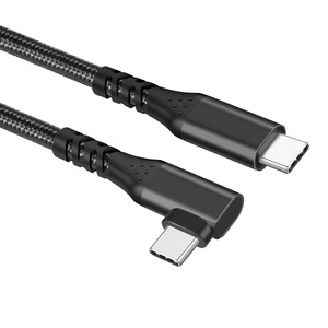 Cable de datos tipo C a tipo C, 1m, conector de ángulo de 90 grados trenzado de nailon, carga y transferencia de datos de alta velocidad - Product Image 4