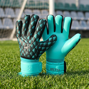Customized Front Palm 4mm German Latex Soccer Goalkeeper Gloves <b>For</b> Professional Backhand Sublimation Printing Medius Cut - Product Image 4
